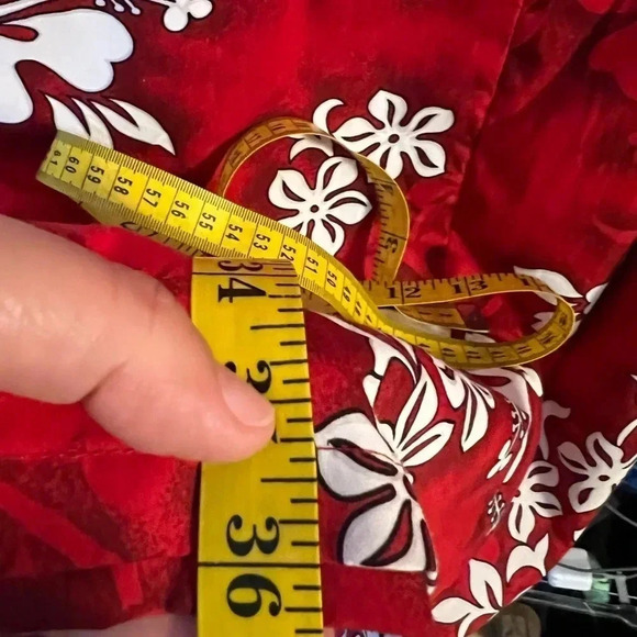 Vintage Pacific Legend Faux Wrap Hawaiian Red Floral Small USA Sleeveless Mini - Picture 4 of 8